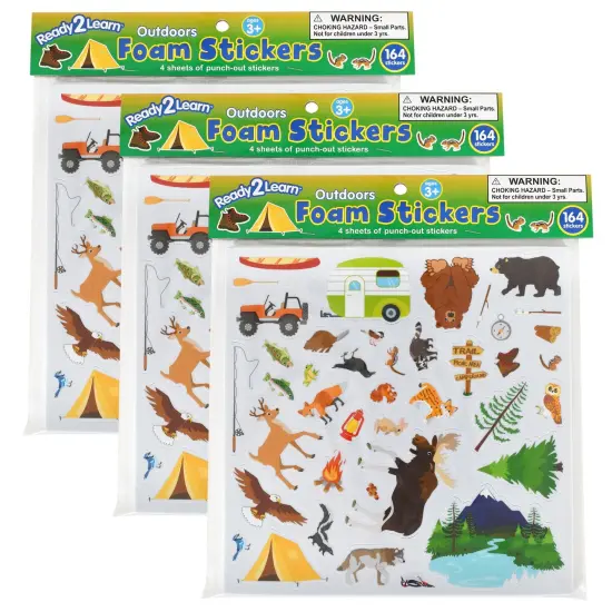 Foam Stickers - Outdoors - 164 Per Pack - 3 Packs {1}