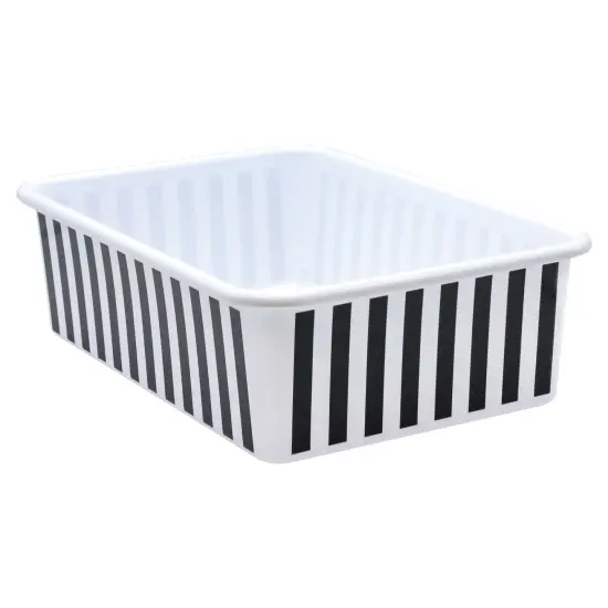 Black and White Stripes Large Plastic Storage Bin, Pack of 3 {2}