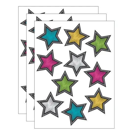 Chalkboard Brights Stars Accents, 30 Per Pack, 3 Packs {1}