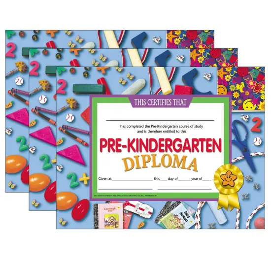 Pre-Kindergarten Diploma, 8.5" x 11", 30 Per Pack, 3 Packs {1}