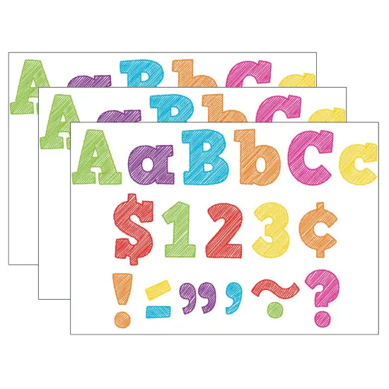 Scribble Bold Block 4" Letters Combo Pack, 230 Characters Per Pack, 3 Packs {1}