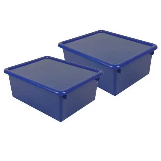 Stowaway&reg; 5" Letter Box with Lid, Blue, Pack of 2 {1}
