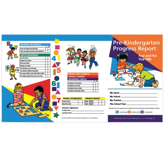 Pre-Kindergarten Progress Report (4 and 5 year olds), 10 Per Pack, 6 Packs {2}