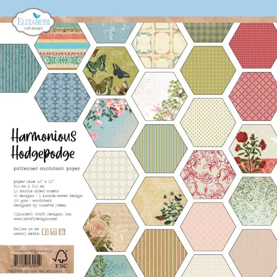 Elizabeth Craft Double-Sided Cardstock Pack 12"X12"-Harmonious Hodgepodge {1}
