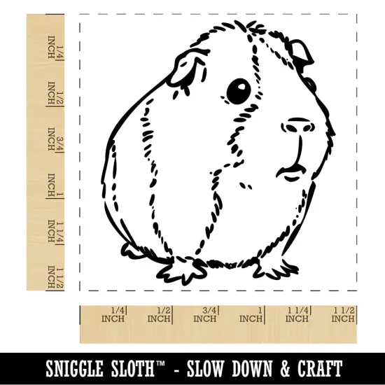 Sweet Guinea Pig Self-Inking Rubber Stamp Ink Stamper Blue {1}