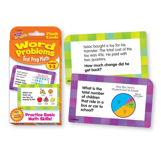 Word Problems Test Prep Math, Grades 1-3 Challenge Cards&reg;, 6 Packs {5}