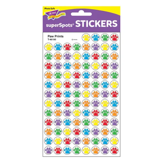 Paw Prints superSpots&reg; Stickers, 800 Per Pack, 6 Packs {2}