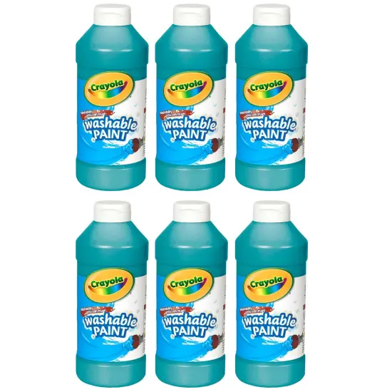 Washable Paint, Turquoise, 16 oz., Pack of 6 {1}