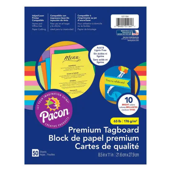 Premium Tagboard Assortment, 50 Sheets Per Pack, 3 Packs {2}