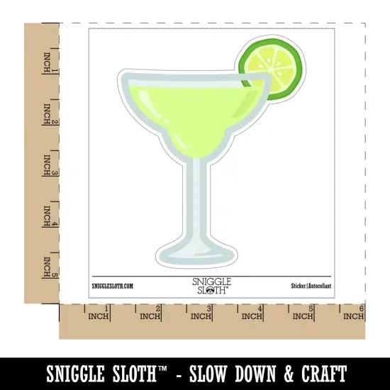 Margarita Cocktail with Lime Waterproof Vinyl Phone Tablet Laptop Water Bottle Sticker Set - 5 Pack {1}