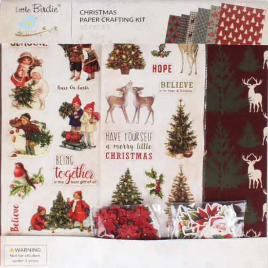 Little Birdie Christmas 12"x12" Paper Crafting Kit-Christmas Cheer {1}