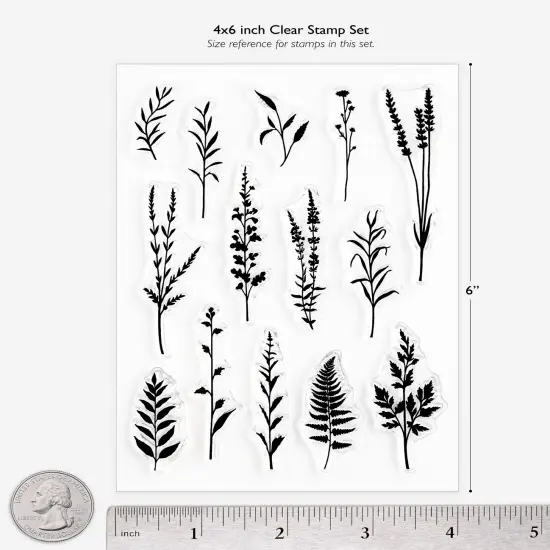 Plant Silhouettes, Clear Stamps 4x6 inch by Wintertime Crafts {3}