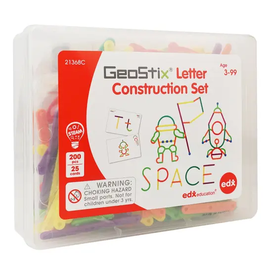 GeoStix Letter Construction Set - 200 Connecting Sticks - 50 Activities {1}