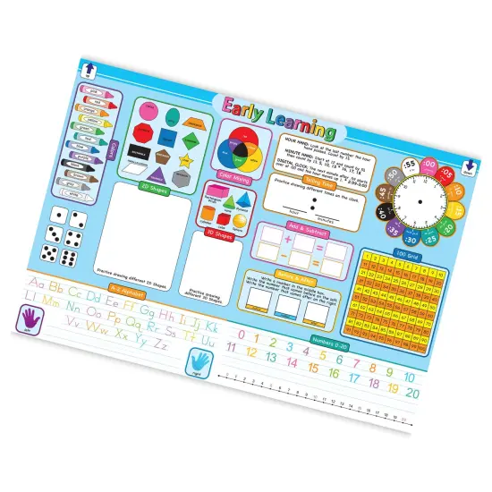 Placemat Studio&trade; Smart Poly&reg; Early Learning Education Basics Learning Placemat, 13" x 19", Single Sided, Pack of 10 {2}