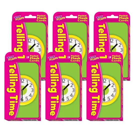 Telling Time Pocket Flash Cards, 6 Packs {1}