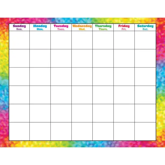 Colorful Brush Strokes Wipe-Off&reg; Calendar, Monthly, Pack of 6 {2}