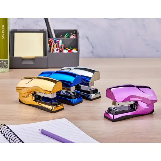 Flat Clinch Stapler, 40 Sheets, Metallic Purple {5}