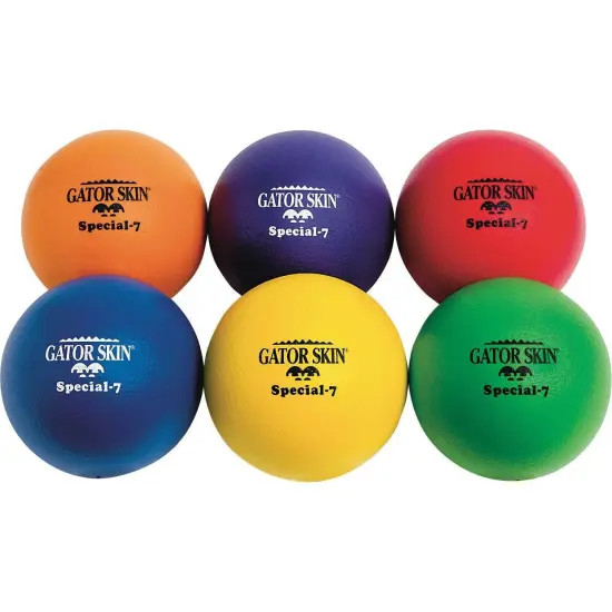 S&S Worldwide Gator Skin Special-7 Balls. 7" PU Coated Foam Balls with a Lively Medium Density Foam Core. No-Sting Balls for kids and teens are Great for GaGa Pits, Dodgeball, PE and More. Set of 6. {1}