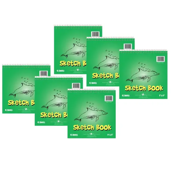 Kid's Sketch Book, 9" x 9", 40 Sheets, Pack of 6 {1}