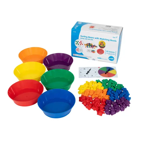 Counting Bears with Matching Bowls - 68pc Set - 60 Bear Counters, 6 Bowls & 2 Game Spinners {3}