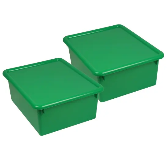 Stowaway&reg; 5" Letter Box with Lid, Green, Pack of 2 {1}