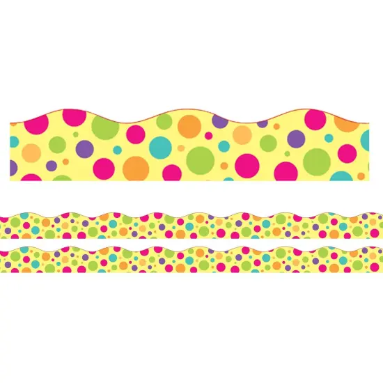 Borders/Trims, Magnetic, Scallop Cut - 1-1/2" x 24", Colorful Dot Theme, 24' per Pack, 2 Packs {1}