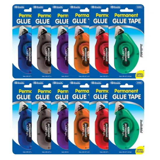 Permanent Glue Tape, 8mm x 8m, Pack of 12 {1}