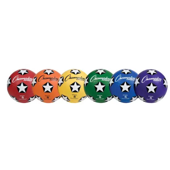 Rubber Cover Soccer Ball Set, Size 5, Set of 6 {1}