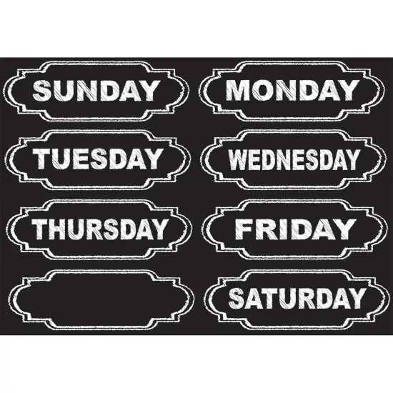Die-Cut Chalkboard Days of the Week Magnets, 8 Per Pack, 6 Packs {2}