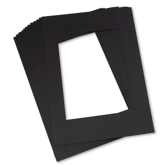 Pre-Cut Mat Frames, 11.5" x 16.75" Frame, 8" x 10.75" Window, Black, 12 Per Pack, 2 Packs {2}
