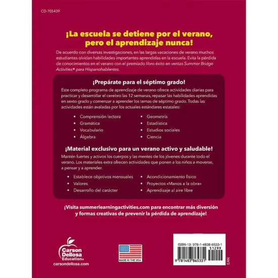 Summer Bridge Activities Spanish, Grade 6-7 {2}