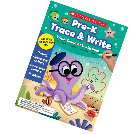 Pre-K Trace & Write Wipe-Clean Activity Book with Pen, Pack of 2 {2}