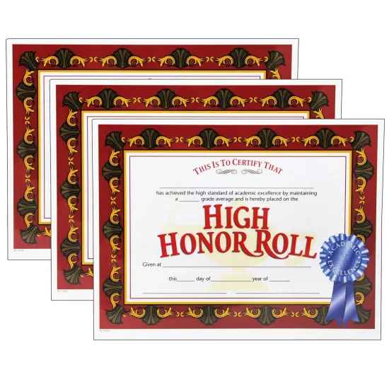 High Honor Roll Certificate, 30 Per Pack, 3 Packs {1}