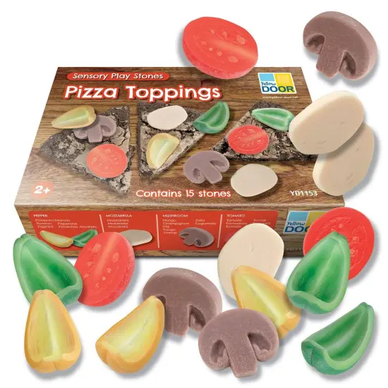 Sensory Play Stones, Pizza Toppings {1}