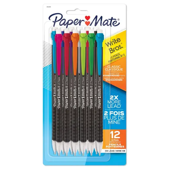 Write Bros&reg; Mechanical Pencil, 0.7mm, Assorted, 12 Per Pack, 6 Packs {2}