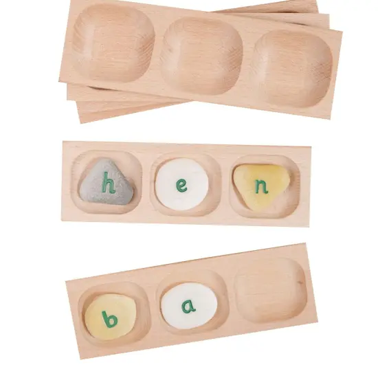 Three-Pebble Word-Building Tray {1}