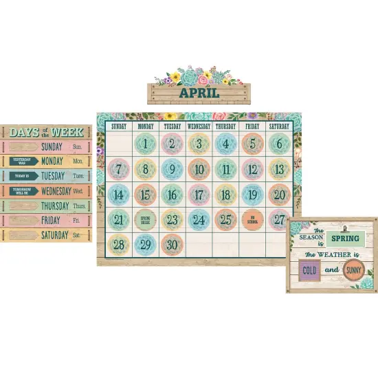Rustic Bloom Calendar Bulletin Board Set {1}