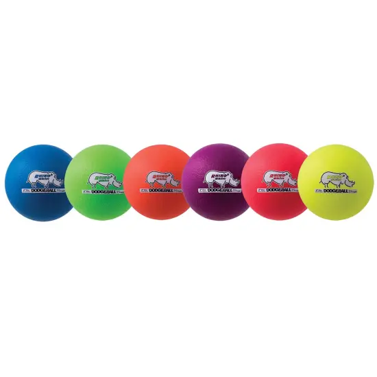 Rhino Skin&reg; 6-Inch Low Bounce Dodgeball Set, Assorted Neon Colors, Set of 6 {1}
