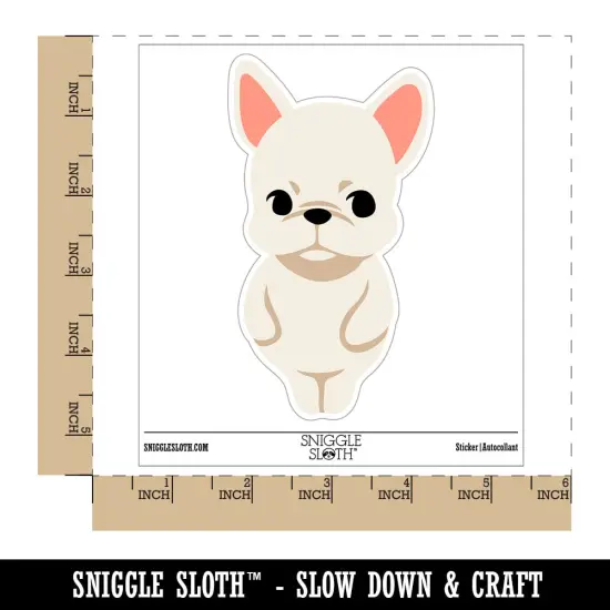 Standing French Bulldog Puppy Frenchie Waterproof Vinyl Phone Tablet Laptop Water Bottle Sticker Set - 5 Pack {1}