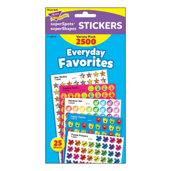 Everyday Favorites superSpots&reg;/superShapes Variety Pack, 2500 Per Pack, 3 Packs {2}