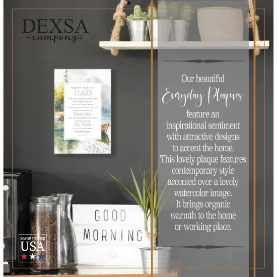 Prayer For My Dad Wood Plaque with Easel and Hook Wall Tabletop Art - 6 inches x 9 inches {2}