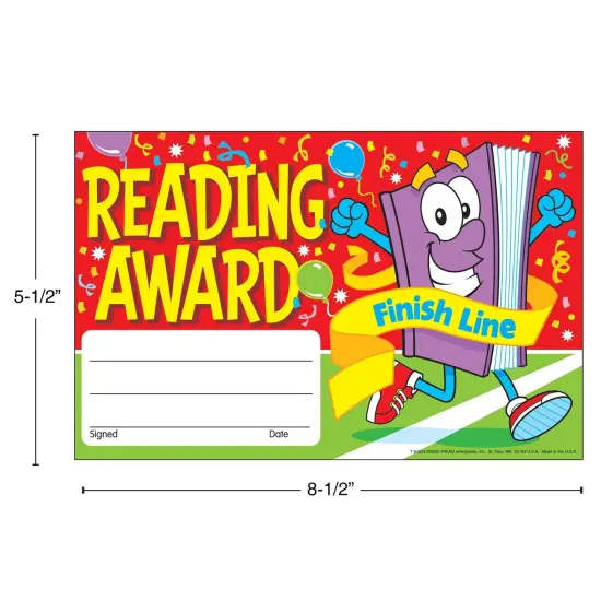 Reading Award Finish Line Recognition Awards, 30 Per Pack, 6 Packs {3}