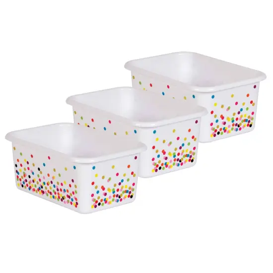 Confetti Small Plastic Storage Bin, Pack of 3 {1}