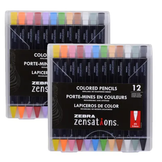 Refillable Mechanical Colored Pencils, 12 Per Pack, 2 Packs {1}