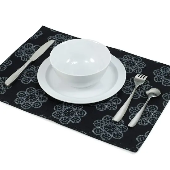 Star Wars White Imperial Logo Black Outdoor Dining Placemats - Set Of 4 {3}