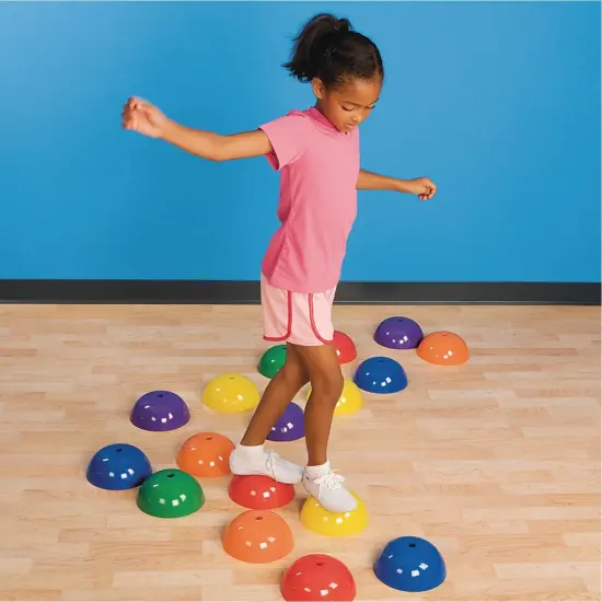 S&S Worldwide Spectrum Dome Cones.7-1/2" Diameter x 3" H Plastic Hemispherical Cones. Includes Handy Spindle for Easy Storage and Transport. Set of 36 Cones, 6 Each in 6 Colors. {2}