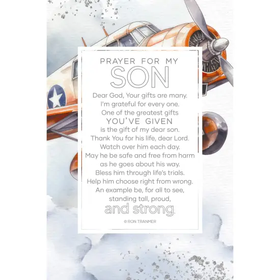 Prayer For My Son Wood Plaque with Easel and Hook Wall Tabletop Art - 6 inches x 9 inches {1}