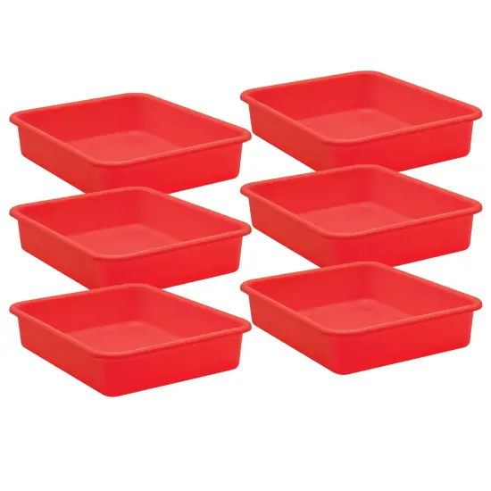 Red Large Plastic Letter Tray, Pack of 6 {1}