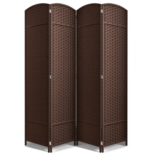 Sorbus 4 Panel Room Divider Panel, 6 ft. Tall Extra Wide Double Hinged Panels - Folding Privacy Screens Chocolate {1}