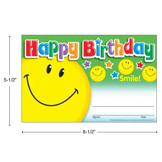 Happy Birthday Smile Recognition Awards, 30 Per Pack, 6 Packs {3}